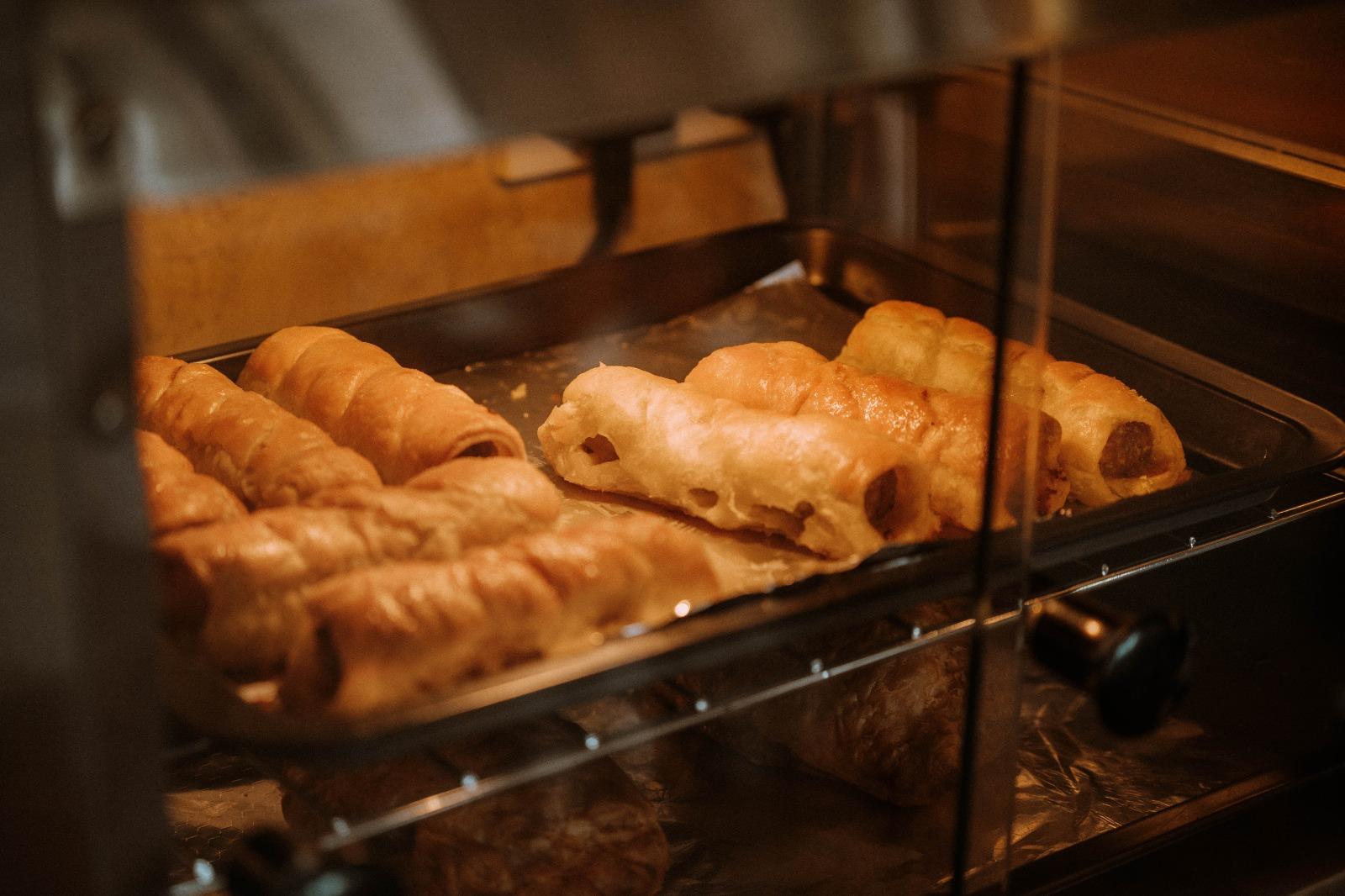 Freshly baked sausage rolls